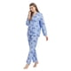 thumbnail image 3 of Apparonia Conjuntos de Pijama para Mujer, ropa de dormir de algodón; camisa m/l con botones al frente y pantalón. Pijamas con cuello solapa, conjunto para casa, estampado ciervo y flor., 3 of 7