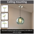 thumbnail image 4 of 3P-8.6-inch Gray-Green Modern Bubble Glass Pendant Light, Minimalist Spherical Fixture Suitable for Kitchen Islands, Bedrooms, Living Rooms, and Dining Rooms (Bulb Not Included), 4 of 6