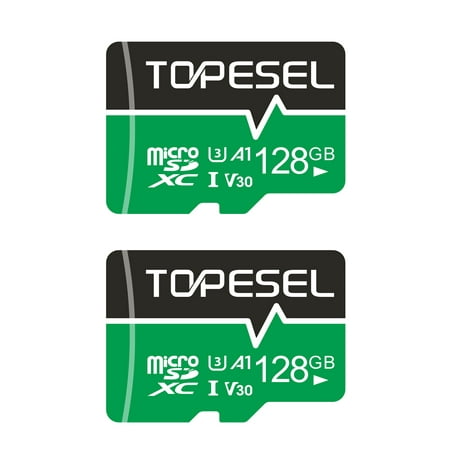 Micro SD Card with Adapter 128GB 2 Pack Topesel High-Speed TF Card Class 10 U3 UHS-1 SDXC Memory Card for Nintendo Switch Phone Camera Blue