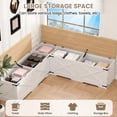 thumbnail image 5 of L-Shaped Farmhouse Corner Storage Bench with Shoe Storage, for Dining Room or Entryway, 5 of 6