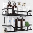 thumbnail image 1 of Carrito de ducha Kitsure extra grande de acero inoxidable, paquete de 2 unidades, negro, 1 of 8