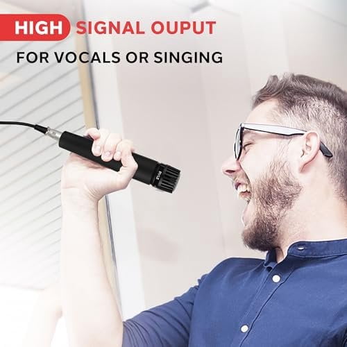 Pyle Professional Dynamic Microphone - 4-Pack Unidirectional Handheld Moving Coil Mic with Built-in Pop Filter, 15 ft. XLR Audio Cable, Ideal for Stage, Karaoke & Studio Performances