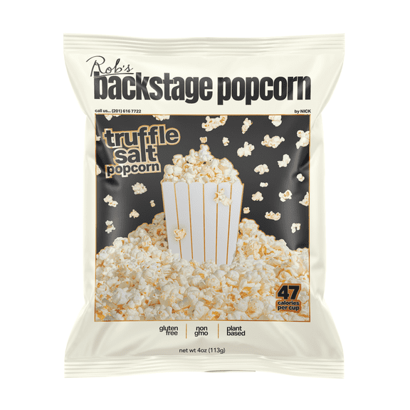 Rob's Backstage Popcorn, Gluten-Free, Truffle Salt, 4 oz pack of 1