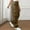 #Coffee, variant on DPTALR Women's Solid Color Elastic Waist Casual Pocket Full-Length Pants,Army Green,Size XL