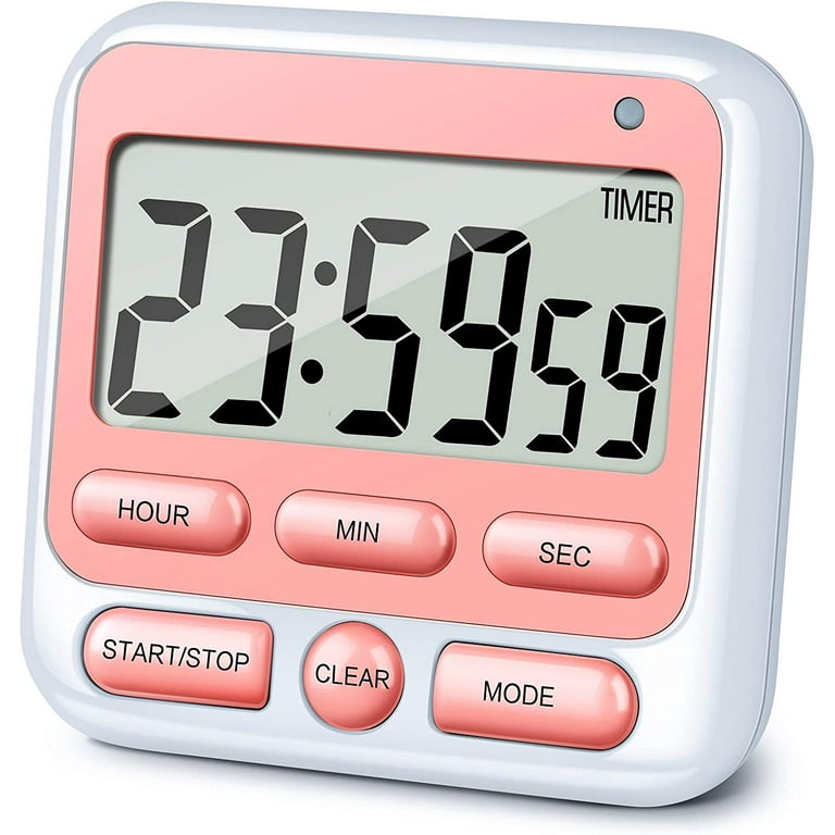 24-Hours Digital Kitchen Timer Large Display Loud Alarm Magnetic
