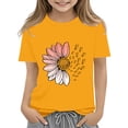 thumbnail image 2 of XIMIN T-Shirts Filles Graphiques Tournesol Manches Courtes Col Rond Coton Coupe Ample Décontractée Été, 2 of 5