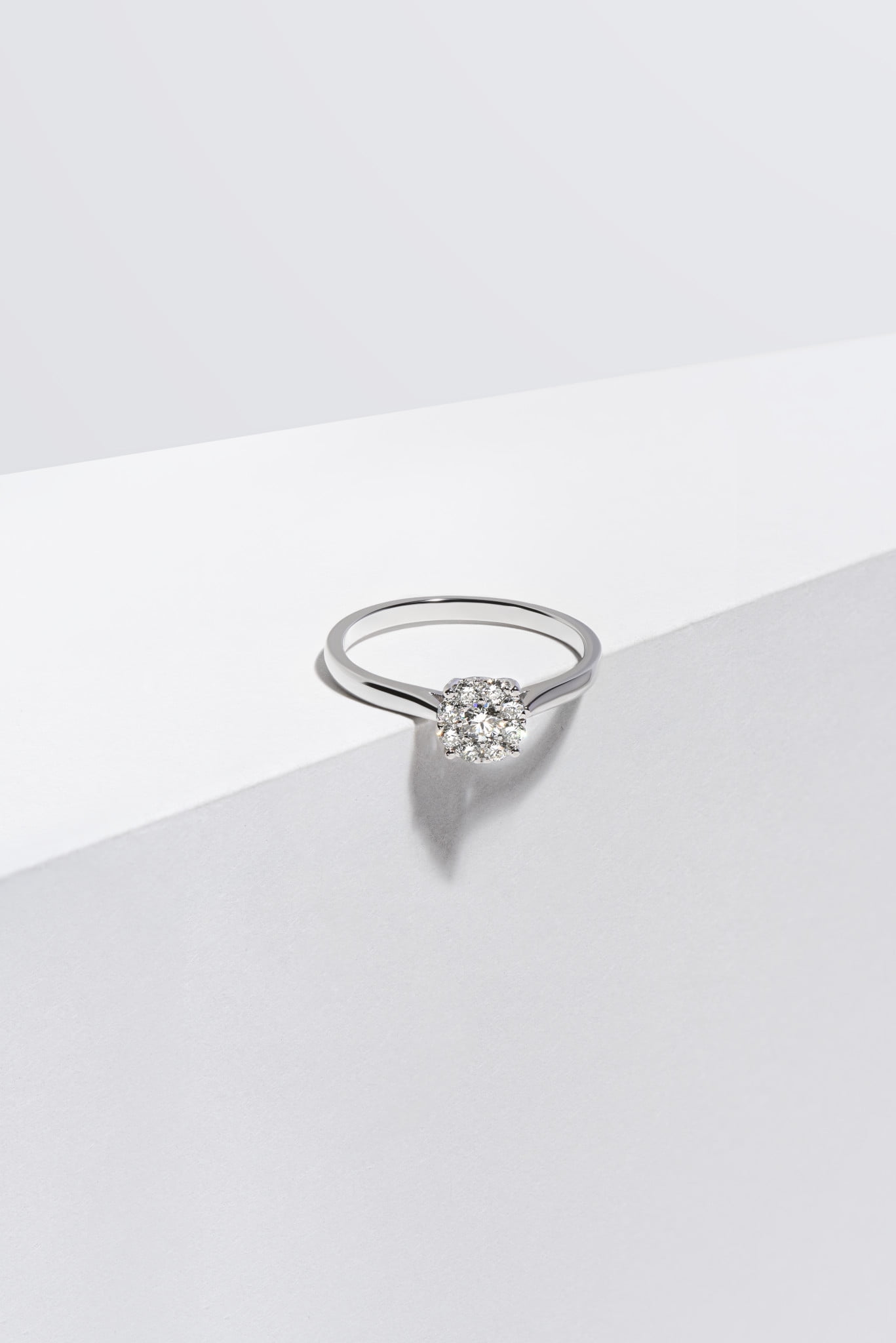 Forever Facets 1/4 CT TW Lab Grown Diamond Ring in Platinum over Sterling Silver, Adult Female
