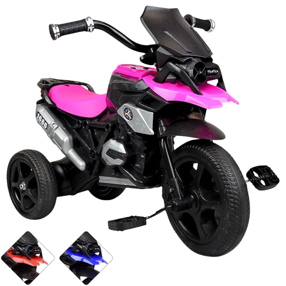 Triciclo para Niños JOYKOO DISEÑO de moto LUZ y sonido rosa