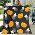 thumbnail image 5 of Print Blanket Sofa Bed Blanket Super Soft Warm Blanket Cover Halloween Ghosts Pumpkin Flannel Throw Blanket (3-MT-A1075,100x130CM), 5 of 6