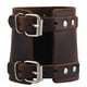 thumbnail image 3 of Brazaletes de cuero PU con diseño de guantelete Steampunk y hebilla ajustable. Marrón A, 3 of 9