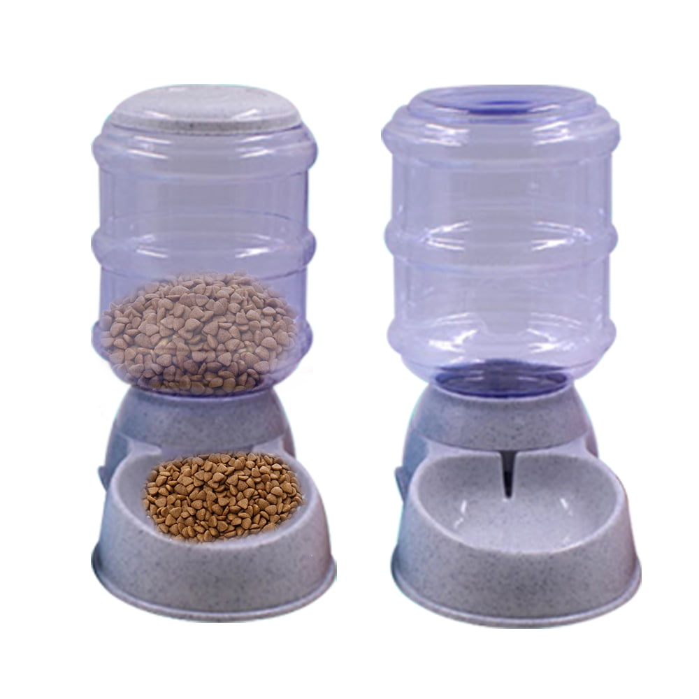 M Buder Automatic Pet Water Dispenser 3.8L (1 gal) Gravity Waterer Set for Dogs Cats, Gray