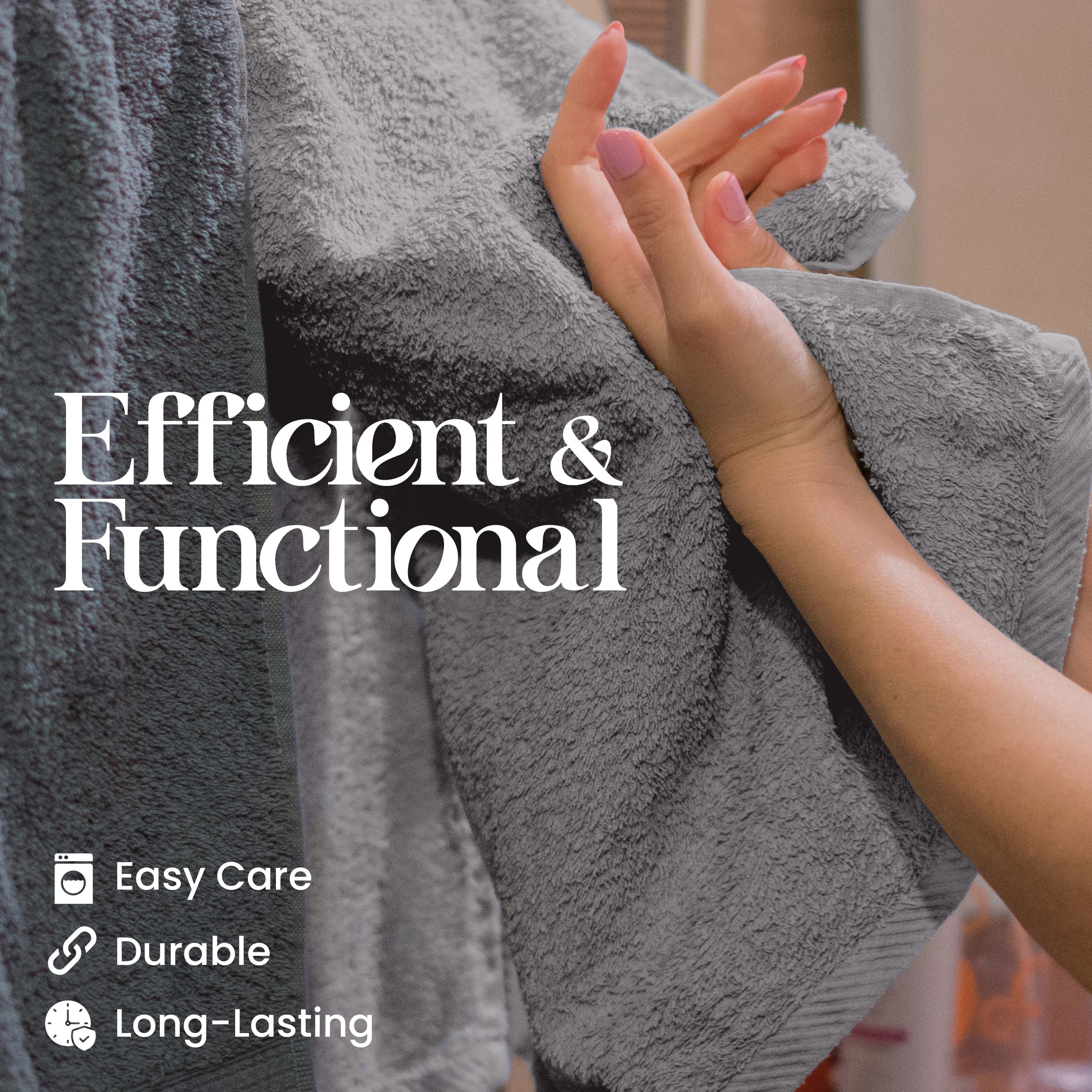 Utica 6-Piece Towel Set | 100% Cotton Soft & Absorbent Everyday Towels | Grey