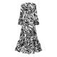thumbnail image 4 of Gibobby Vestido largo de verano para mujer Vestido largo suelto informal de manga larga con cuello en V y en la cintura para mujer(Negro,G), 4 of 5