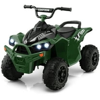 Costway 12V Battery Powered Kids Ride On ATV Electric 4-Wheeler Quad Car with  MP3 & Light Green