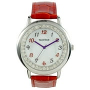 Waltham Women's Silver Tone With Red and Purple Accents Watch