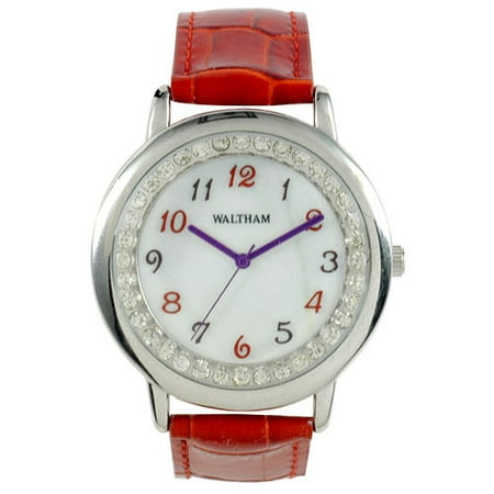 Waltham Women's Silver Tone With Red and Purple Accents Watch