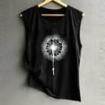 thumbnail image 3 of SMihono Deals Fashion Ladies Blouse Shirts Dandelion Print Loose Fit Casual Summer Trendy Girls Tunic Tank Tops for Women Sleeveless Comfy Crew Neck Female Leisure Black L, 3 of 4