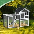 thumbnail image 2 of Zimtown 48" L Wooden Chicken Coop Hen House Rabbit Hutch Poultry Cagem, Gray, 2 of 9