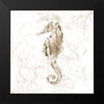 thumbnail image 2 of Nan 12x12 Black Modern Framed Museum Art Print Titled - Soft Marble Seahorse, 2 of 5