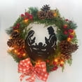 thumbnail image 4 of Guirnalda De Navidad Artificial Decorativa Joseph Mary Jesus Guirnalda De Simulación Colgante Guirnalda De Navidad Para La Puerta Principal De La Oficina En El Hogar Sweethay HA019308-00, 4 of 6