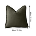 thumbnail image 3 of Neutral Pillow Covers 18X18, Boho Throw Pillows, Olive Green Chenille, Fringe Trim, Living Room Decor, Square Pillow Covers, 1 Pc, 3 of 7