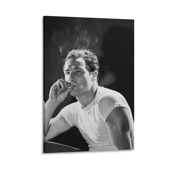 Marlon Brando Star Portrait Rare Printed Poster Canvas Wall Art Print For Room Aesthetic And Decor Poster For Bedroom Living Room Bathroom Kitchen Office Decor
