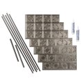 thumbnail image 1 of FASÄDE Traditional Style 4 Decorative Vinyl Backsplash 15 sq ft Kit in Brushed Nickel, 1 of 6
