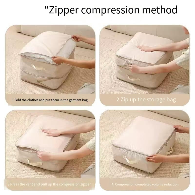 2 extra-large Vacuum Storage Bags for Clothes, Travel Compression Bags Set with Hand Pump - Space Saving Organizer for Clothing, Quilts, Down Jackets
