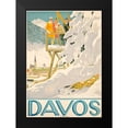 thumbnail image 2 of Vintage Apple Collection 11x14 Black Modern Framed Museum Art Print Titled - Davos Skiing, 2 of 5