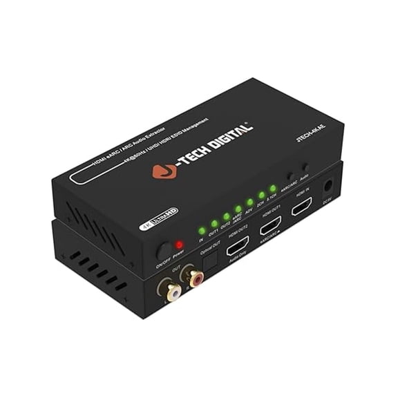 4K eARC/ARC Audio Extractor, 4K 60Hz to Optical   RCA L/R Converter, Digital to Analog DAC Audio Converter for HDTV Laptop Blu-Ray Gaming Consoles [JTECH-4KAE]