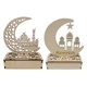 thumbnail image 1 of 2 juegos de lámparas LED de madera para Ramadán, linternas LED para Ramadán, luces decorativas para Ramadán, linternas decorativas con forma de media luna para fiestas de regalos de Eid, 1 of 5