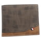 thumbnail image 1 of Cartera sencilla de cuero con múltiples compartimentos para tarjetas, con clip para billetes para hombre, color café oscuro, 1 of 5