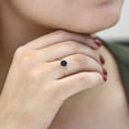 thumbnail image 3 of Gem Stone King 10K Yellow Gold Blue Sapphire Engagement Ring | 1.10 Cttw | Round 6MM | Gemstone Birthstone | Wedding Solitaire Anniversary Promise Ring for Women | Available in Size 5,6,7,8,9, 3 of 5
