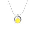 thumbnail image 2 of Delight Jewelry Silvertone Small Yellow Enamel Disc Gymnastics Ring Charm Necklace, 18", 2 of 4