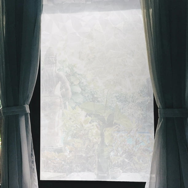 Película de privacidad para ventanas con patrón de polígonos, adhesiva para vidrio, adhesivo para ventanas en casa 78.74"L x 17.72"W transparente