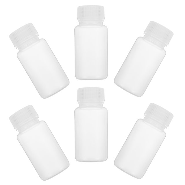 DECORNIJIA 6 Pcs Bouteille de Réactif Chimique de Laboratoire PP Transparent Scellage pour Usage en Laboratoire