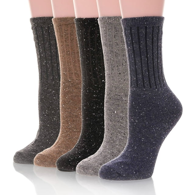 Calcetines EBMORE de lana merino para mujer, térmicos de invierno, 5 pares