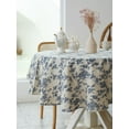 thumbnail image 4 of Verolix Blue Floral Round Tablecloth 60 Inch, Farmhouse Flower Polyester Table Cover for Dining Table Decor, 4 of 5