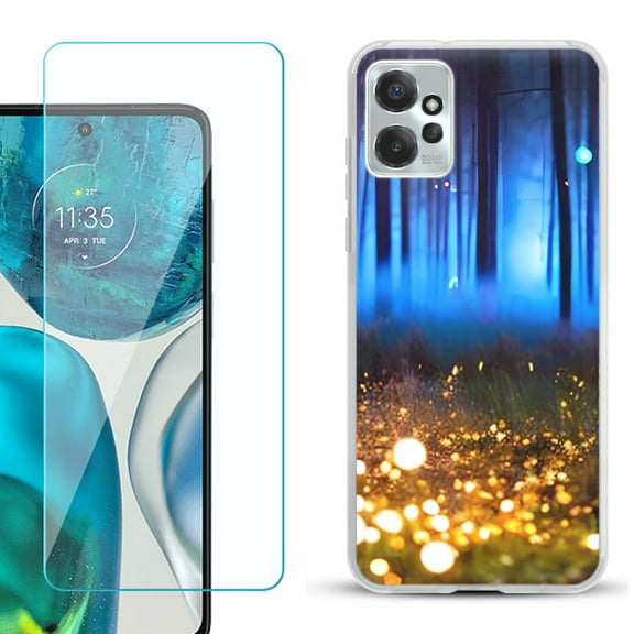 OneToughShield ® for Motorola Moto G Power 5G 2023 Shockproof Fashion Phone Case, with Tempered Glass Screen Protector - Fireflies