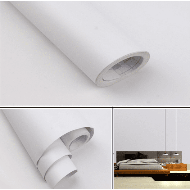 Matte Black/White Wallpaper Plain Black/White Wallpaper Vinyl Self