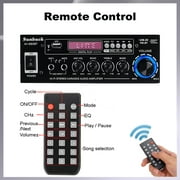 Sunbuck Bluetooth 5.0 Power Amplifier, Stereo Radio Amp, Music Player, 2 Mic in 1 for Car / Home Use, Black