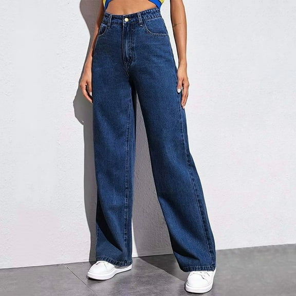 New High Waist Straight Leg Jeans Women'S 2025 Trendy Denim Pants Tummy Control Comfort Stretch Washed Casual Vintage Jeans For Women Trendy