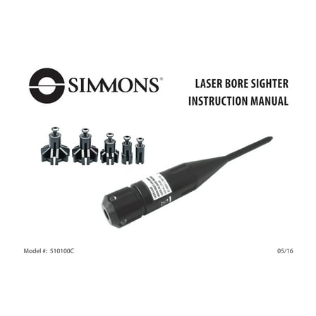 Simmons® Laser Bore Sighter for Riflescopes .22 to .50 Caliber, 510100C