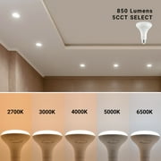 Great Value BR30 LED Floodlight Bulbs, 10W 65W Equivalent, Adjustable Color Temperature, E26 Medium Base, Dimmable, 8 Pack