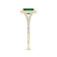 thumbnail image 3 of ANGARA Lab Grown Cushion Rectangular Emerald Halo Split Shank Engagement Ring for Women in 14K Yellow Gold (Size-8x6mm) | May Birthstone, Anniversary, Jewelry Gift for Women | Lab-Grown Emerald Ring, 3 of 8