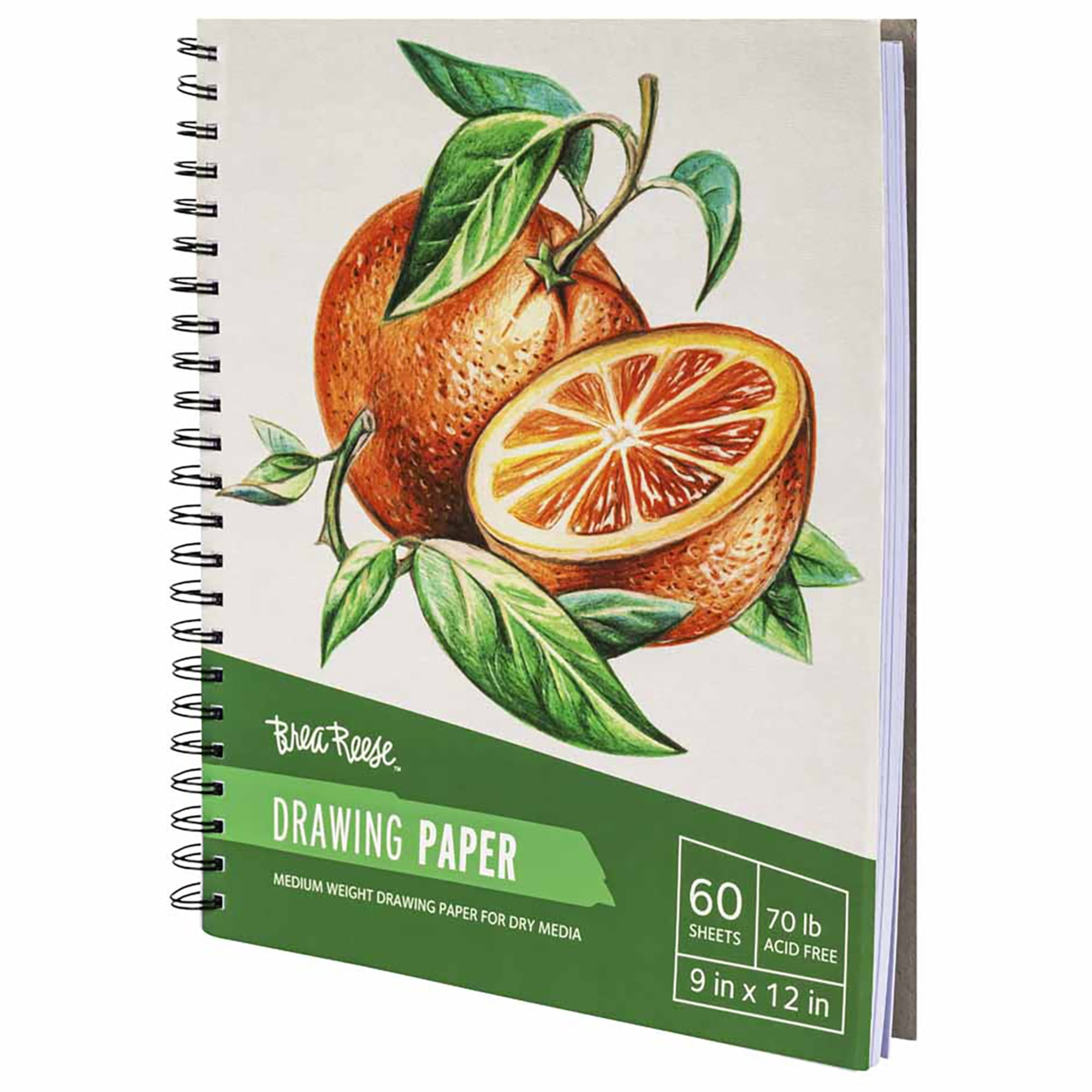 Brea Reese: Drawing Paper Pad Spiral-Bound 60 Sheets - 9x12" - 70 lb, Acid-Free, Shading & Layering, Perfect for Sketching & Dry Media, Art Supplies