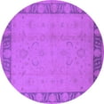 thumbnail image 1 of Ahgly Company Indoor Round Oriental Purple Traditional Area Rugs, 4' Round, 1 of 4