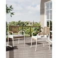 thumbnail image 1 of Bingirl Patio Rattan Chairs Set of 2 Outdoor Dining All Weather Cushions Armrests Metal Frame Garden White, 1 of 7