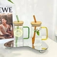 thumbnail image 3 of CCOCC Glass Cups,Trendy Iced Coffee Cup,Glass Coffee Cups with Lids and Straw,Leak-Proof Iced Coffee Cups with Lids for Travel & Home, 3 of 3