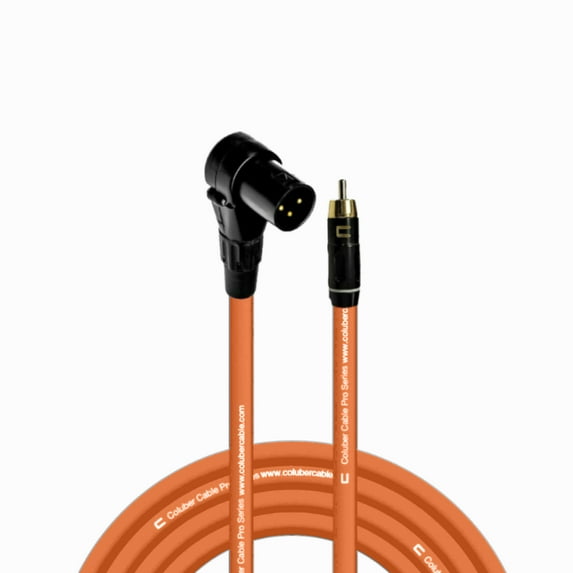 Coluber Cable Balanced Right Angle XLR Male to RCA Male Pro 3-Pin Connector
